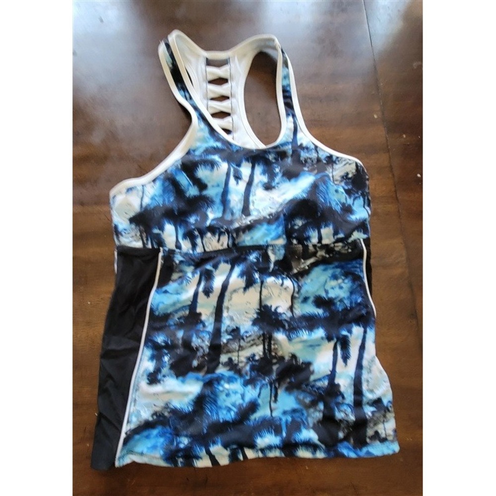 NWT Nautica Soho 10 Solid Plunge Racerback Tankini Swim Top 121803